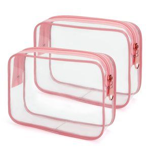 Tsa Approved Toiletry Bag, Cosmetic Bags 2 Pack With Zipper Carry On Airline😄
